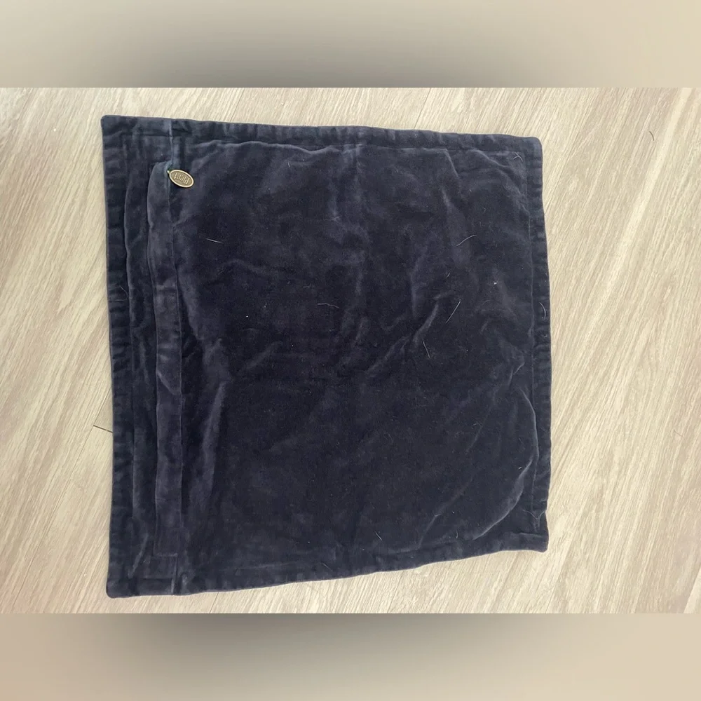 Pier 1 Navy Blue Velvet Throw pillow case
